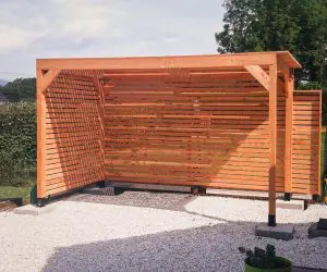 Carport ou abris vélo en douglas. Construction d'un client de la Scierie Dagand